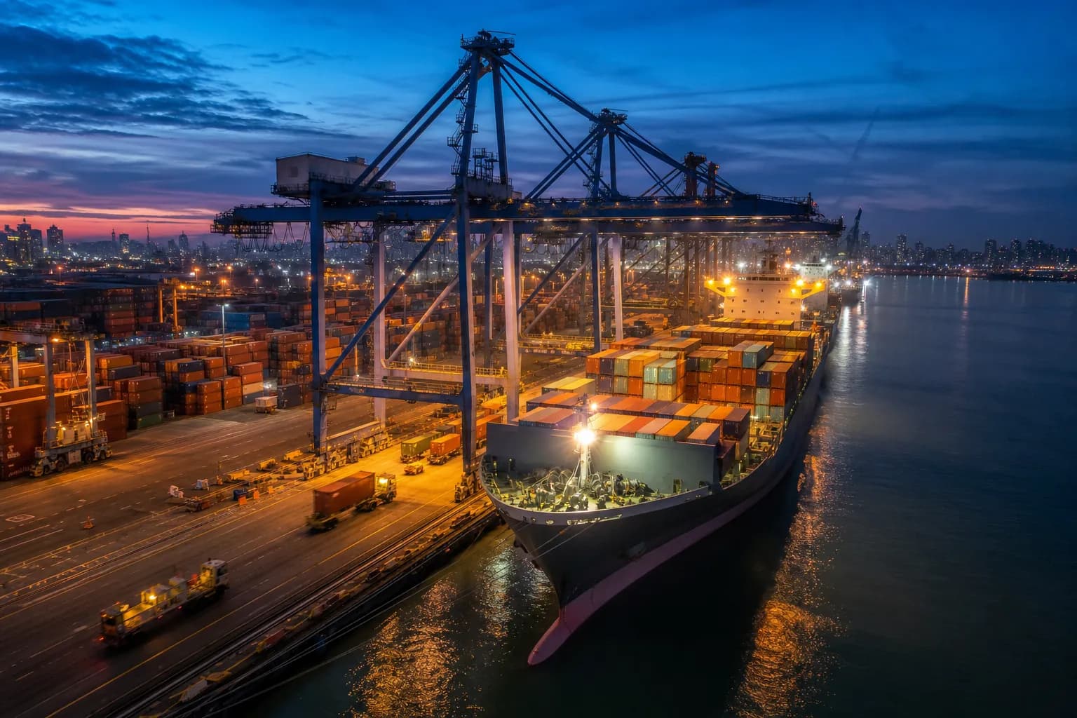International container seaport handling global metal trade